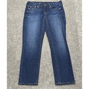 J Crew Jeans Slim Straight Leg Blue Women's 29 X 26 Crop Matchstick Made in USA